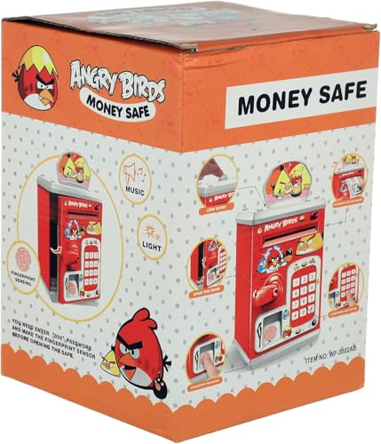 Image of Magicwand Magicwand ATM Piggy Bank|Mini ATM|Coin Bank Money Saving Box with Password,【Cherry Red】 Kids Safe Money Bank for Kids with Auto Grab Note Slot