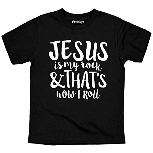 Instant Message - Jesus is My Rock and Thats How I Roll - Youth Short Sleeve Graphic T-Shirt