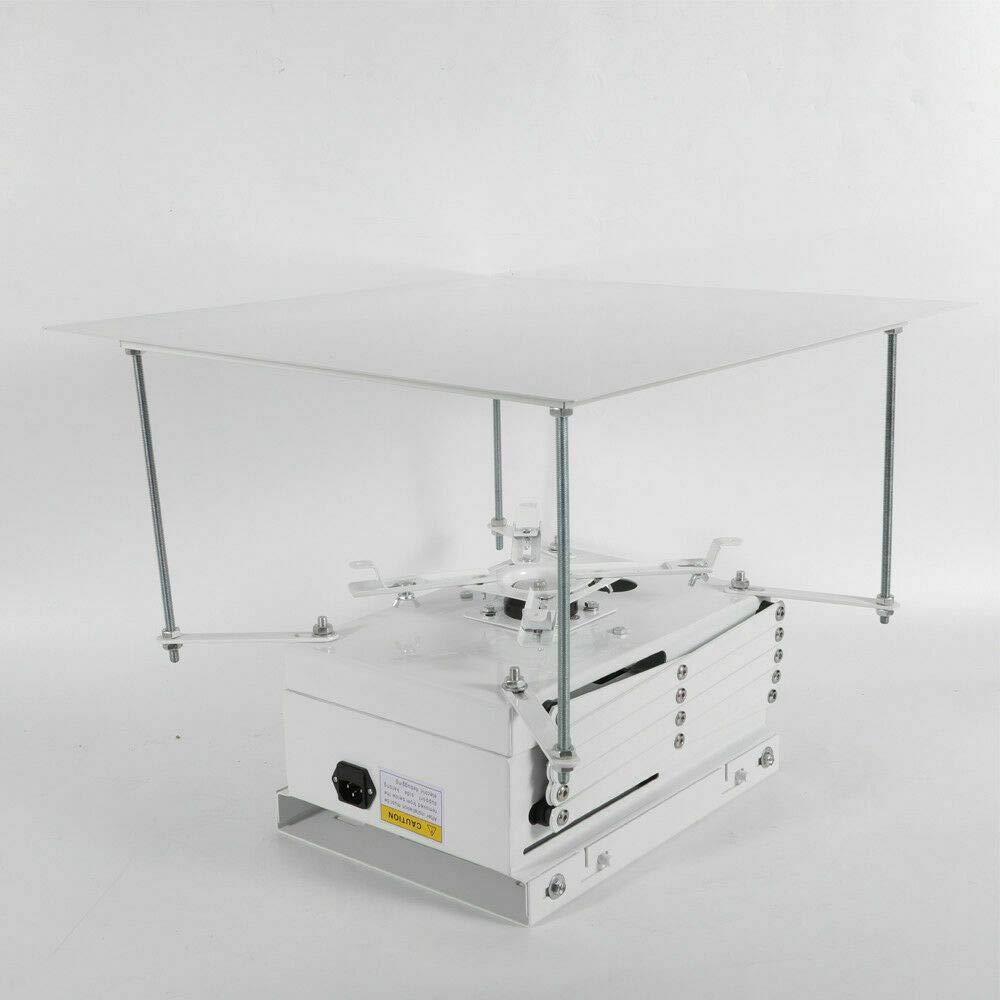 Kaibrite Supporto per proiettore da 10 kg, pieghevole, con sollevatore elettrico motorizzato, con telecomando, per cinema, sala chiesa/scuola