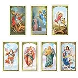 Seven Archangels Laminated Catholic Prayer Cards for Intervention and Guidance, Michael Gabriel Raphael Uriel Barachiel Jhudiel and Sealtiel Holy Cards to Inspire Direct and Support Your Daily Living
