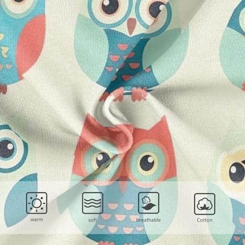 Girls Briefs, Cute Cartoon Owls Beige Toddler Girl Briefs, Cotton Underwear for Girls, 2T–8 Years3