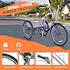 MOONCOOL Adult Tricycles 3 Wheel 7 Speed Trikes, 20/24/26 inch Adult Trikes 3 Wheeled Bike with Basket for Seniors, Women, Men. #4