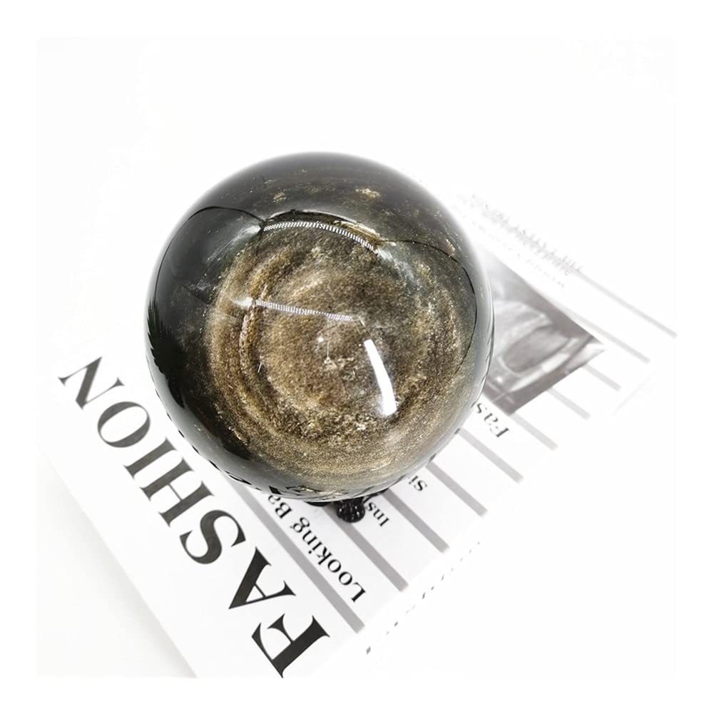 COKYIS Cristal Natural en Bruto Artesanías de Piedra Bolas de Ojo de Gato de obsidiana Natural Reiki Feng Shui Bolas de Piedras Preciosas Decorativas