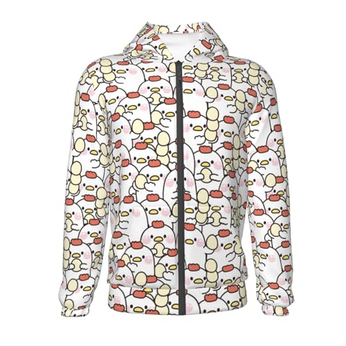 Cute Hen with Egg Kid Hoodies Boys Zip Up Sweatshirts Girls Pullover with Pocket2