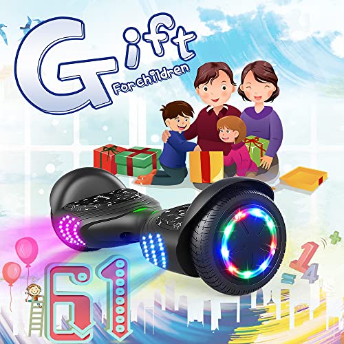 Tomoloo Hoverboard With Speaker And Colorful Led Lights Self-Balancing Scooter Ul2272 Certified 6.5" Wheel For Adults And Child #TOP6