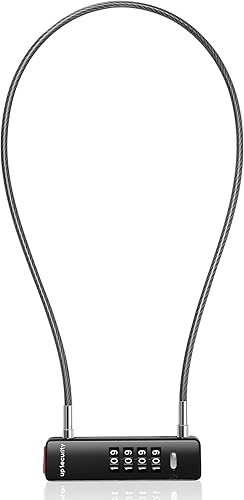 Cable de bloqueo de bicicleta combinado de 2 pies, cerradura de combinación de 4 dígitos para exteriores, candado de cable combinado pequeño para