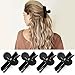 Professional Salon Butterfly Hair Clips, Segbeauty 4pcs Large Black 3.54 inches Double Teeth Hair Sectioning Clamps for Hairstyling and Thick Long Hair