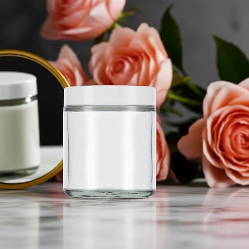 Miniatura 5 de Tarro de plástico PET transparente de 8 onzas con tapa blanca lisa (paquete de 12) contenedores de almacenamiento vacíos recargables