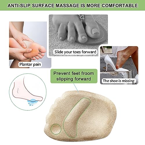 Image of Metatarsal Pads for Women,Anti Sliding Foot Pads for Open ToeShoe,Forefoot Pads for Women,Ball of FooCushions,Reduce Foot Pain,Reusable Heel Pads Inserts for Too Biy Shoe,3-Pair(Beige+Black+Clear)