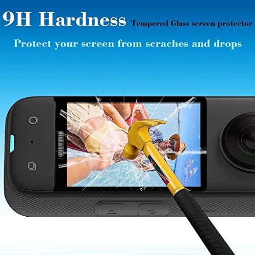 ULBTER Ochraniacz ekranu do Insta360 ONE X3 Wodoodporny 360 [2 sztuki] Szkło hartowane LCD 0,3 mm 9H Twardość Przeciw Crach Przeciw odciskom palców Antypęcherzyki powietrza