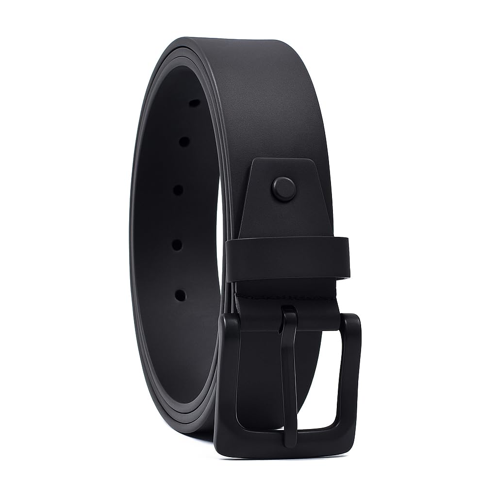 WildHornLeather Belt for Men | Free Size | Adjustable I 48 inches length | Waist upto 44 inches. (BLACK1)