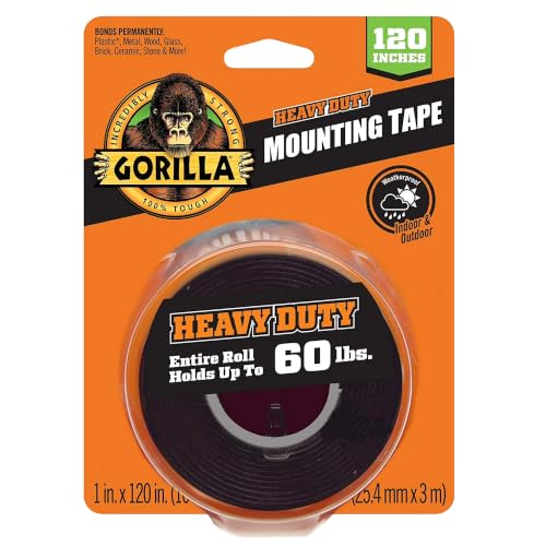 Gorilla Heavy Duty Double Sided Mounting Tape, 1' x 120' (Pack of 1) Holds up to 30lbs, Industrial...