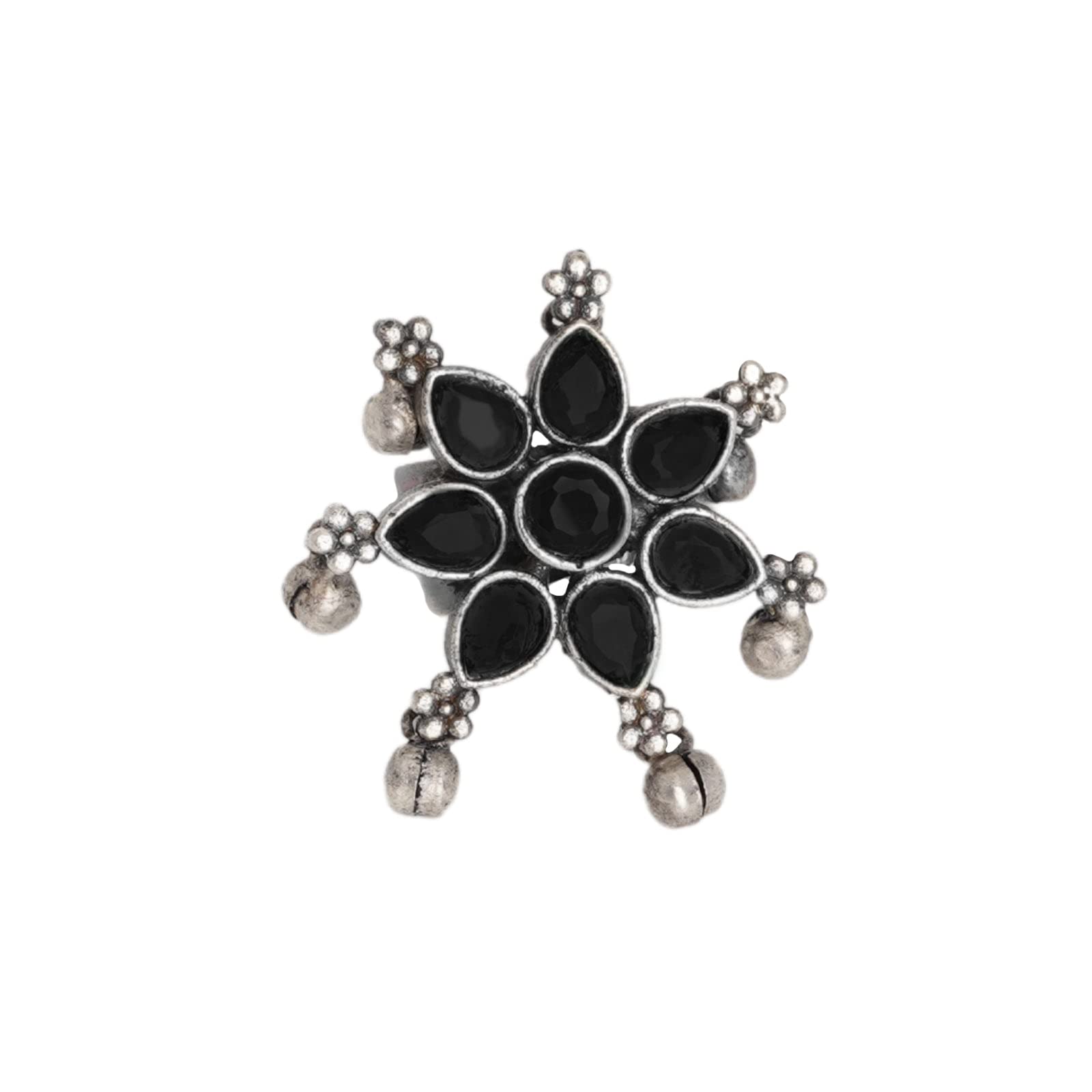 TEEJH Raishala Black Stone Silver Oxidised Ring (B09PNRM174) Amazon Price History, Amazon Price Tracker
