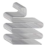 Eityilla S Type Clothes Pants Hangers Stainless Steel Space Saving Hangers 5 Layers Closet Storage Organizer for Jeans Trousers Tie Belt Scarf (10-Pieces)