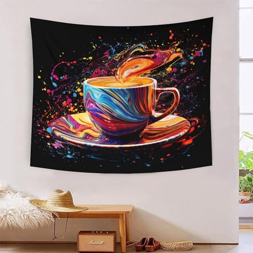 Tapisserie tasses à thé 3D décoration murale en tissu salon 180x230cm