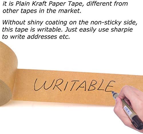Star Brand Writable Kraft Flatback Paper Tape 2 in x 60 Yards, Covering up Writing and Markings on Reused Boxes | Ultra-Sticky Kraft Brown Packaging Tape Sealing Cartons