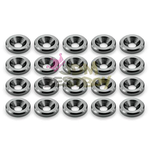 Jdmbestboy 20Pcs Gunmetal Billet Aluminum Fender Bumper Washer Bolt Engine Bay Screw Dress Up Kit Jdm M6X15Mm 6061 T6-Grade #TOP2
