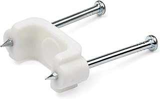 StarTech.com 100 Pack Cable Clips with Nails - Two Steel Nails - Reusable Nail-in Clamps - Brick/Drywall Cable Fasteners - Ethernet Cord/AV/Coax Cable - Mounting Cable Tacks - White - TAA (CBMDNMCC1)