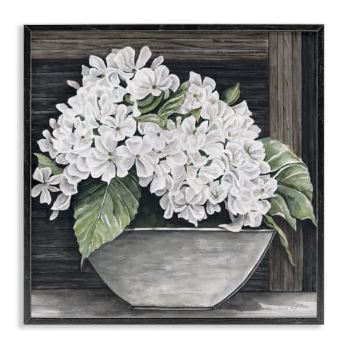 Rustic Geranium Planter Country Scene, 12 x 12 Inch Framed Giclée Print