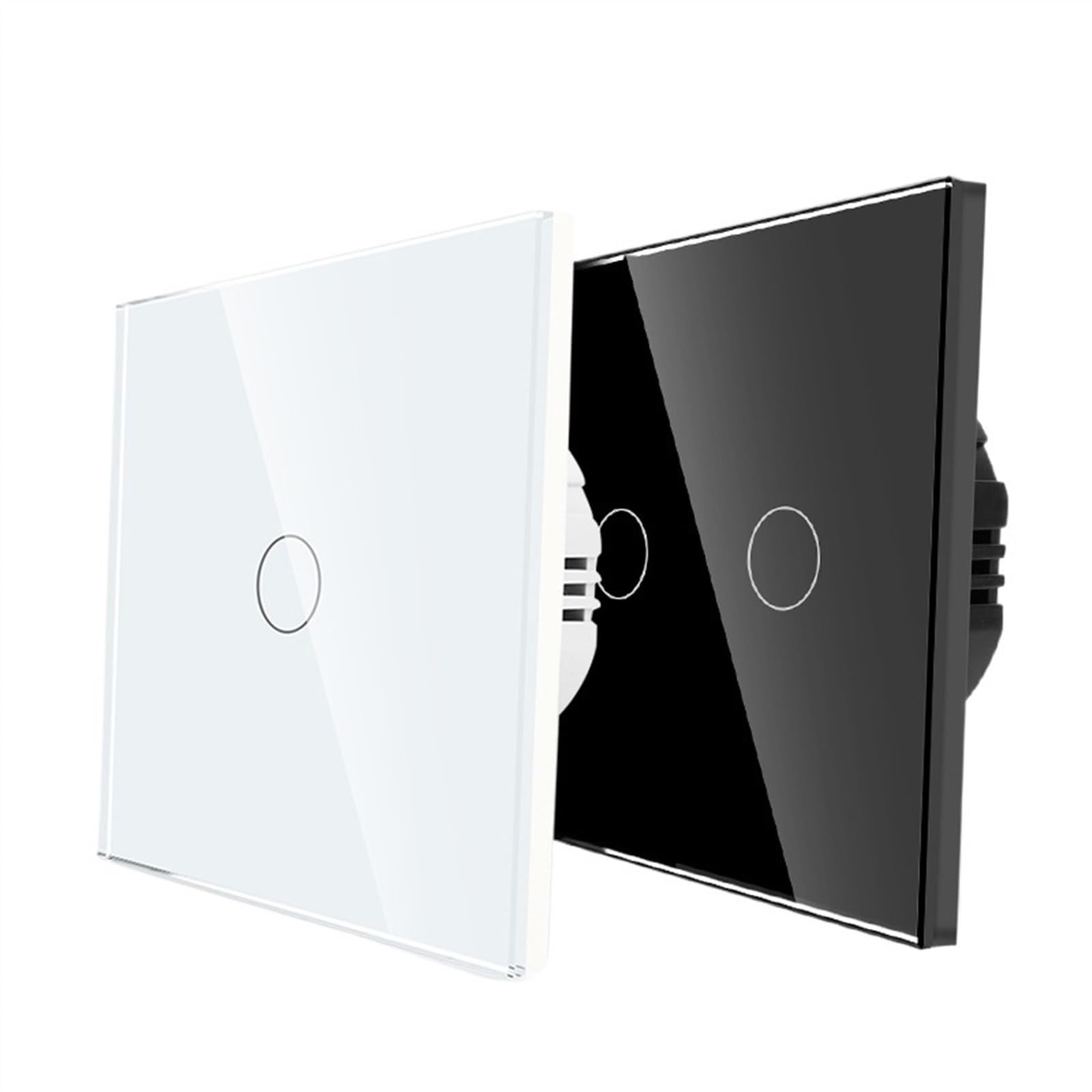 Interruptor de luz táctil,Interruptor de luz de pa Interruptor táctil de pared, Panel de cristal templado estándar de 220V, interruptores de Sensor de luz de 1/2/3 entradas y 1 vía(WHITE 2 gang)