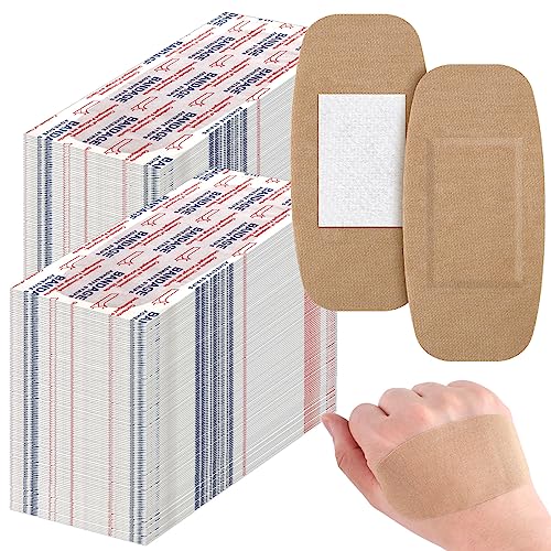 Sinmoe 600 Pcs Large Bandages Bulk Big Flexible Adhesive Wound Care Fabric Bandages for Care and Protect Wounds, 2 x 4 Inch