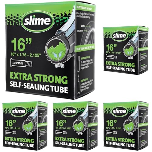 Image of Slime Extra Stong Self-Sealing Tube 16 inch x 1.75-2.3 inch Schrader (Pack of 5)
