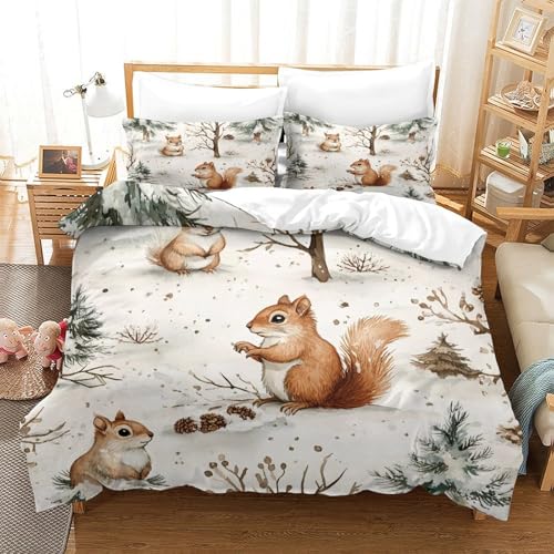 Housse de couette loup blanc 3D 260x220 parure de lit microfibre ado enfant - 3
