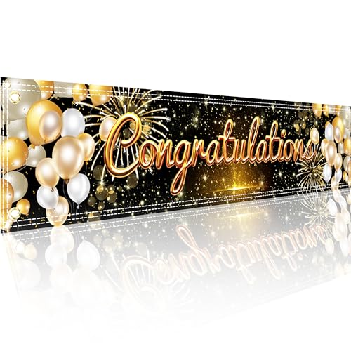 Congratulations Banner Congratulations Decorations We Are so Proud of You Banner 6x1.3Ft Graduation for Backdrop Graduation Party Supplies Prom School Home