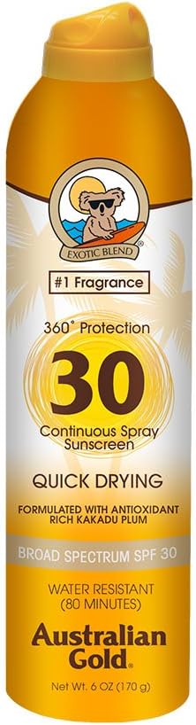 SPF 30 Continuous Spray Sunscreen, Clear, 6 Fl Oz