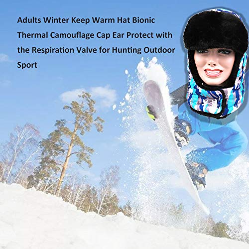 Moochy Adultos Inverno Manter Quente Chapéu Bionic Cap Camuflagem Térmica Orelha Proteger com a Válv