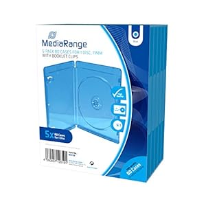 MediaRange BOX38 BD-lege hoes (voor 1 BluRay, 5 stuks) blauw