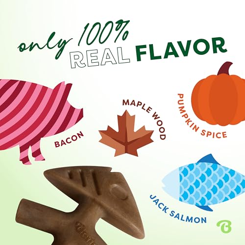Image of Benebone Limited Edition Small 4 Pack with Pumpkin Wishbone Dog Chew Toys for Aggressive Chewers, Made in USA, 30lbs and Under