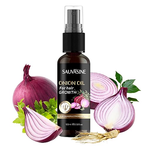Hocossy Aceite de cebolla Spray para el cabello Control de caídas capilares, aceite capilar para cabello seco dañado y crecimiento, jugo de cebolla orgánico100ml