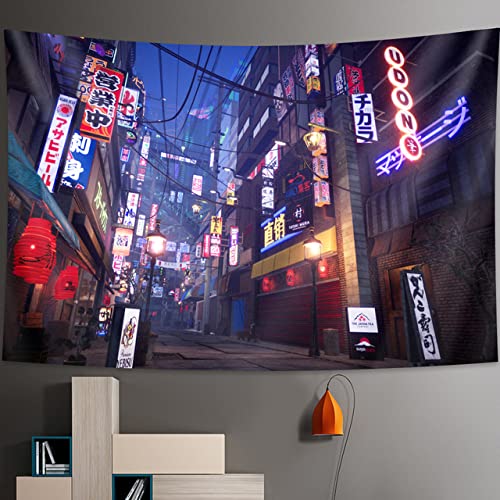 Tapisserie de ville hippie pour habiller un mur vide avec un tissu kawaii