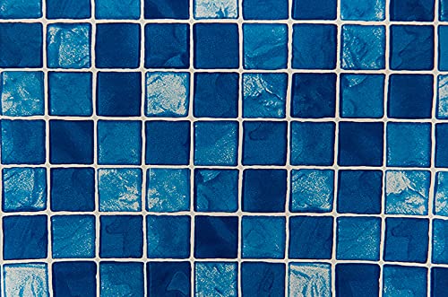 Papel Con-Tact, rolo de 45 cm x 10m, 250092C, LINHA PEDRAS E MÁRMORES - Estampa Pastilha Azul Piscin