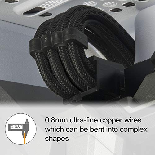 Image of SilverStone Technology PP07E-EPS8B, 30cm EPS 8pin to EPS /ATX 4+4pin Flexible Sleeved Extention Cable, Black, SST-PP07E-EPS8B