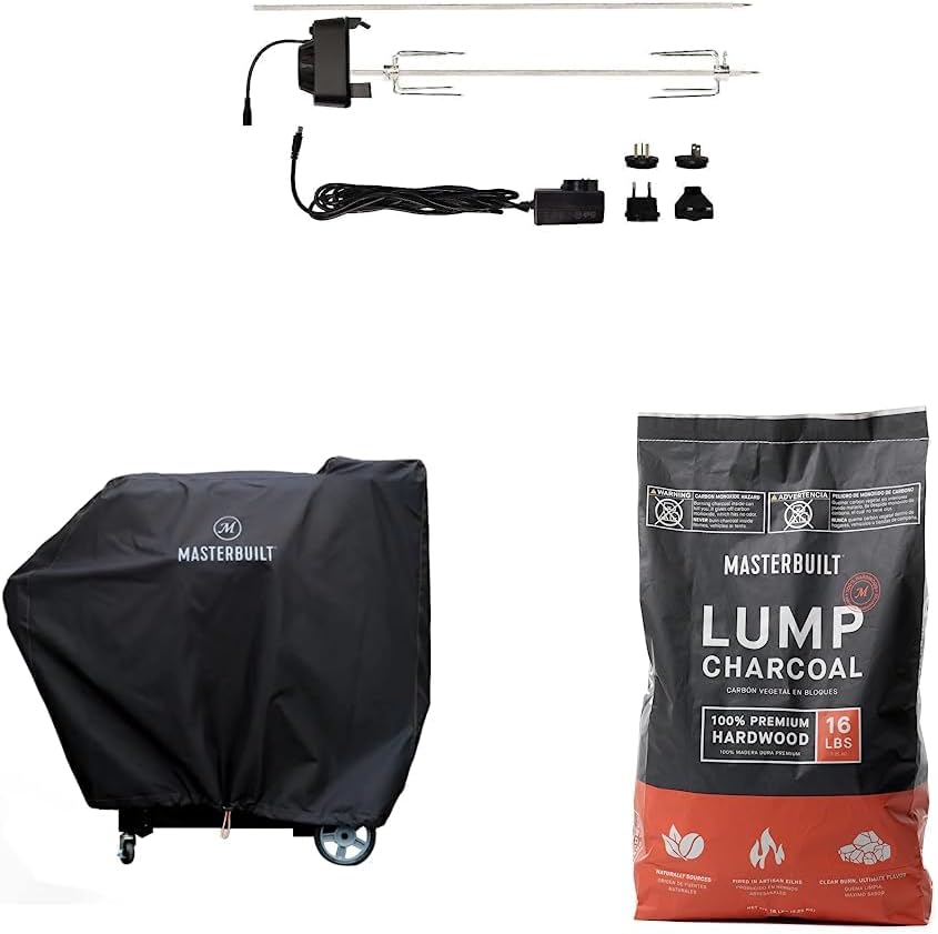 Masterbuilt® Gravity Series Rotisserie Accessory Attachment with Stainless Steel Spit Rods, Meat Claws and and Electric Power Source, Model MB20091220