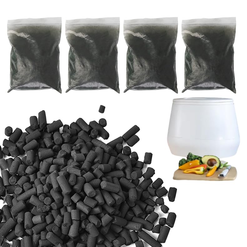 4-Pack (2 Pounds) Odor Absorbing Filter Refills for Lomi Kitchen Composter, Replacement Activated Charcoal Filters, Compatible with Lomi Electric Countertop Compost Bin Charcoal Refill