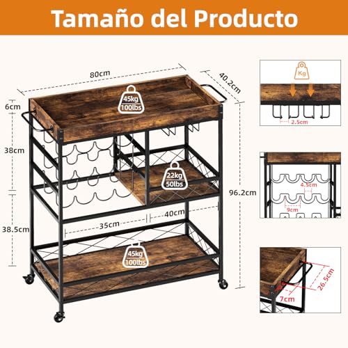 La Mejor Selección de Carrito bar que Puedes comprar On-line. 26 Imagen adicional