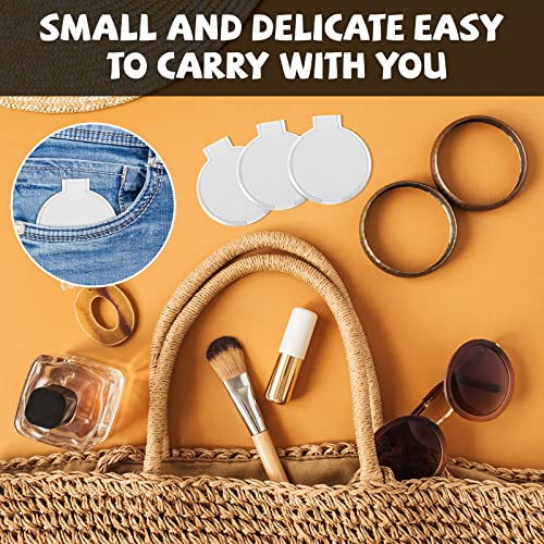 Yalikop Round Mirror Compact Mirror Mini Folding Mirror Portable Round Mirror Makeup Mirror For Women Girls Travel Daily Use (White, 36 Pieces) #TOP4