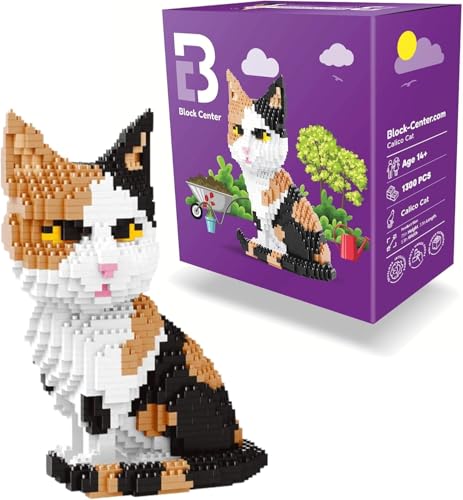 Calico Cat 2024 Edition 3D Puzzle 1300 Pieces Building Blocks Set - Mini Block Gift Kit for Adults who Loves Pets