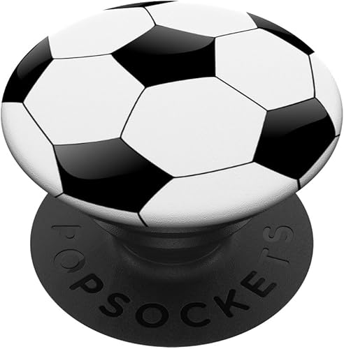 Accesorio para teléfono de pelota de fútbol  Regalos de fútbol americano  PopSockets intercambiables PopGrip negro