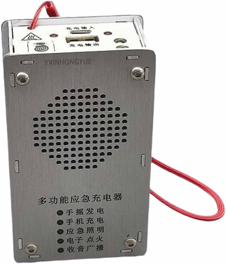 Portable High Power Hand Crank Generator 1000Mah Mini Emergency Power Supply Equipped with LED Lighting for Outdoor Camping, Hiking, Emergency Charging