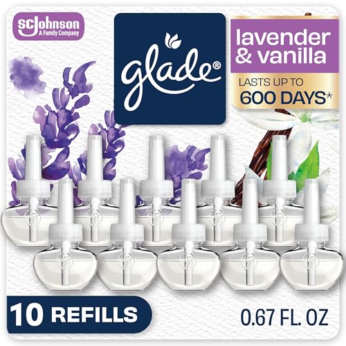 Glade PlugIns Refills Air Freshener, Scented and Essential Oils for Home and Bathroom, Lavender...