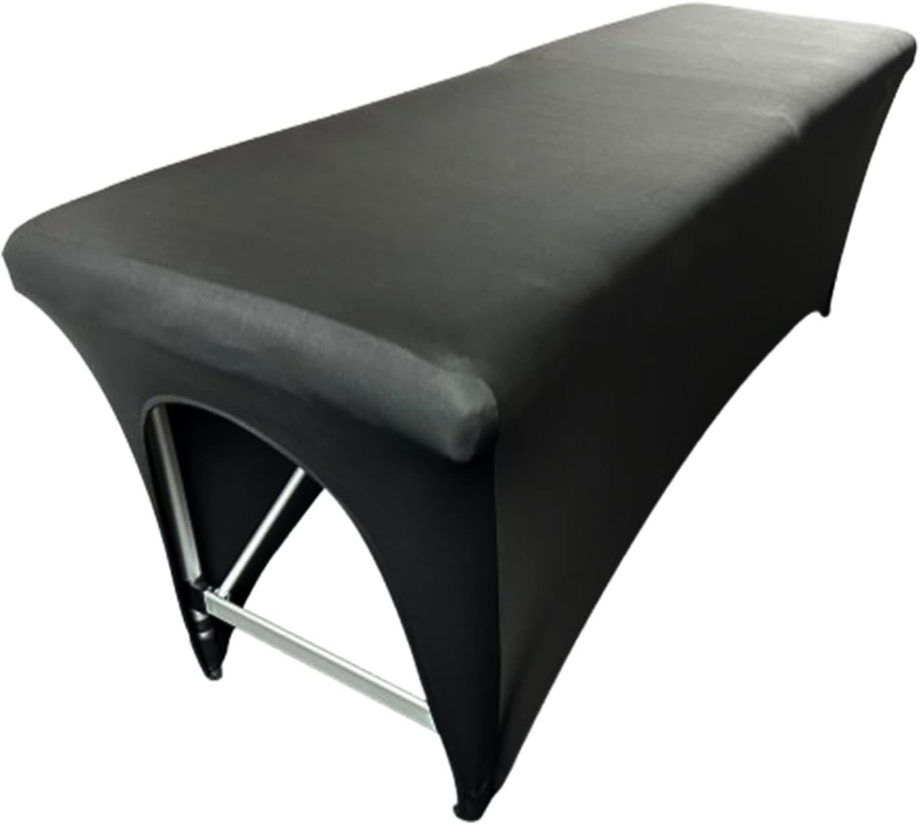 Massage Table Cover – Black Stretch 6ft Cover for Massage Bed, Lash Bed Topper for Spa or Salon, Fitted Table Wrap, Compatible with 6ft Folding Beds, Durable and Professional Look