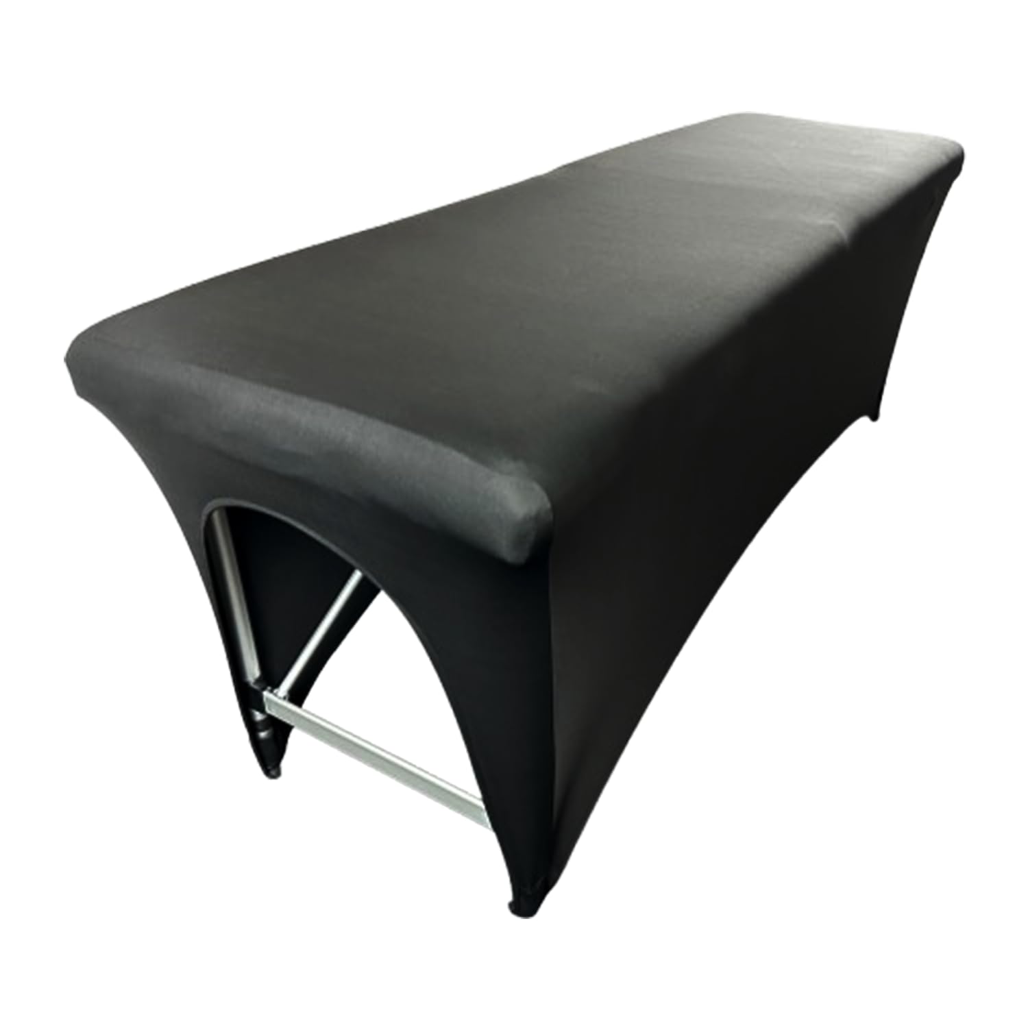 Massage Table Cover – Black Stretch 6ft Cover for Massage Bed, Lash Bed Topper for Spa or Salon, Fitted Table Wrap, Compatible with 6ft Folding Beds, Durable and Professional Look