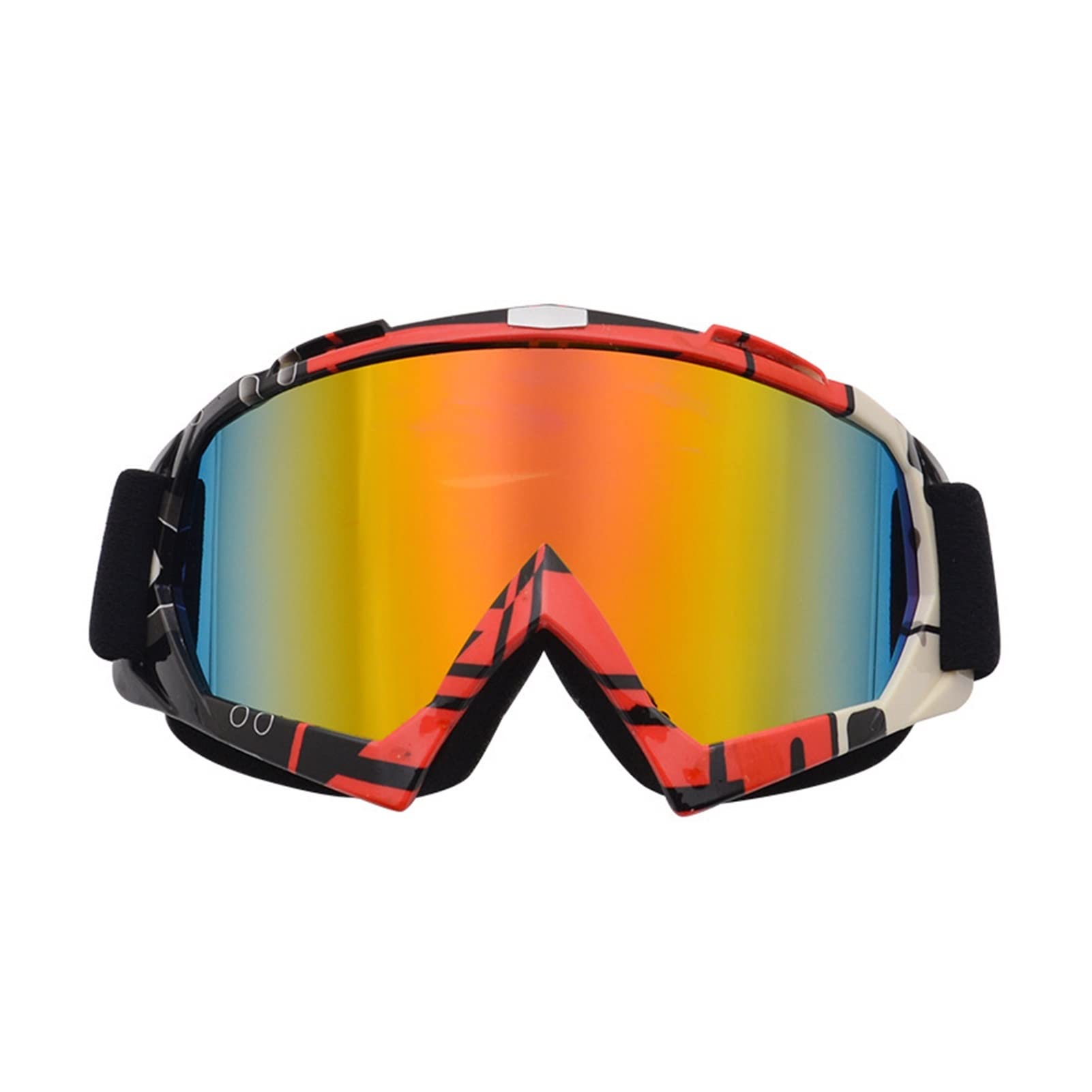 Occhiali da sci Adatta for la lente placcata Plated Snowmobile Goggles Goggles Da Sole Occhiali da sole Snowboard Sci Occhiali Antivento Moto Mask Casco Off Road Cross Myopic ( Color : Red Black )