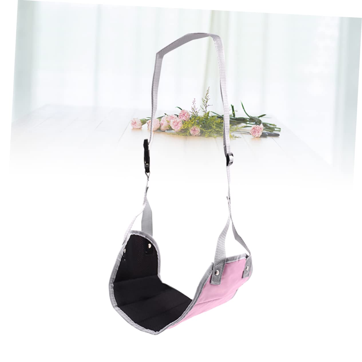 Tofficu 2pezzi Poggiapiedi Portatile Regolabile Per Ufficio e Viaggio Supporto Per Leggi e Schiena Cuscino Hammock Per Aereo Rosa