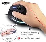 Vertical Mouse, Ergonomic USB Wired Vertical Mouse with [5 D Rocker] [10000 DPI] [11 Programmable Buttons], RGB Gaming Mouse for Gamer/PC/Laptop/Computer