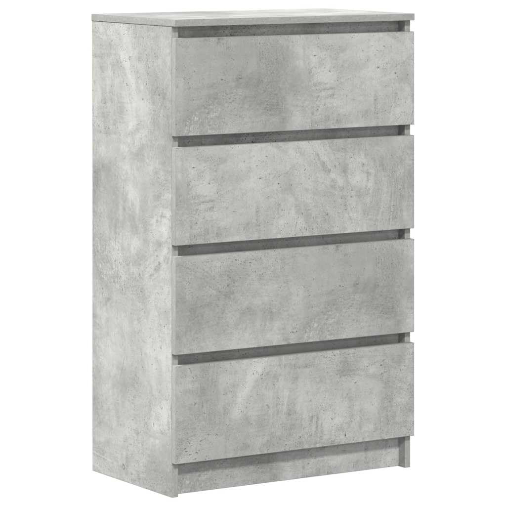 vidaXL Credenza Minimalista Elegante Moderna con 4 Cassetti Pratica Resistente Madia Armadietto Cassettiera Grigio Cemento 60x35x98,5 cm Multistrato